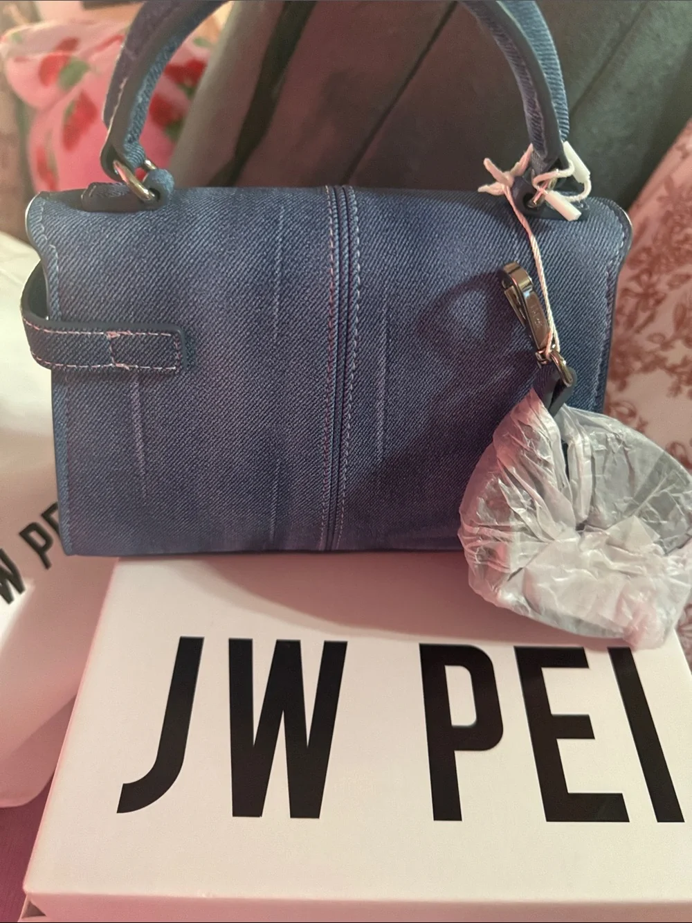 JW PEI Denim Blue Mini Top-Handle Satchel